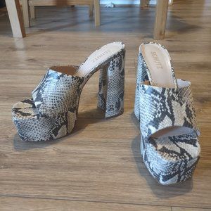 SCHUTZ Snakeskin Platform Sandals